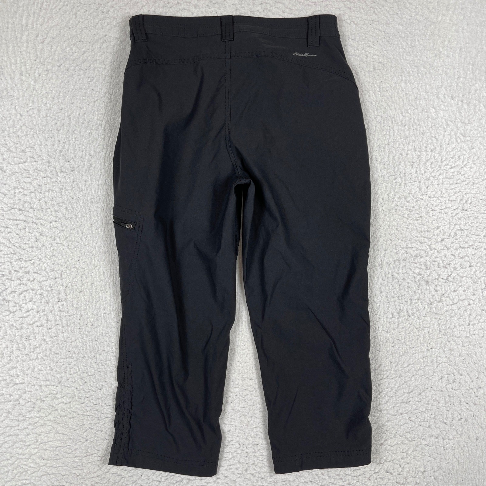 Eddie Bauer Rainier Capri Pants Womens 6 Black Hiking Outdoor Travel Vacation