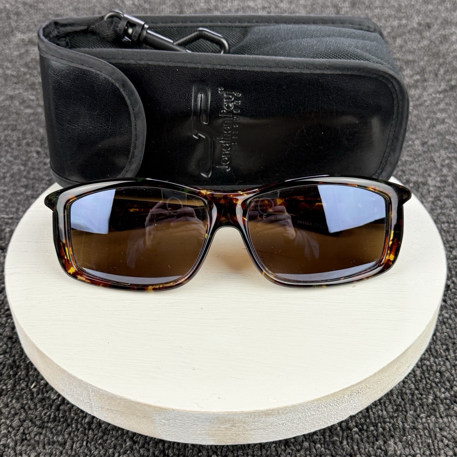 Jonathan Paul Fitovers Tortoiseshell Polarized Amber Sunglasses 63-16-135 Sz XL
