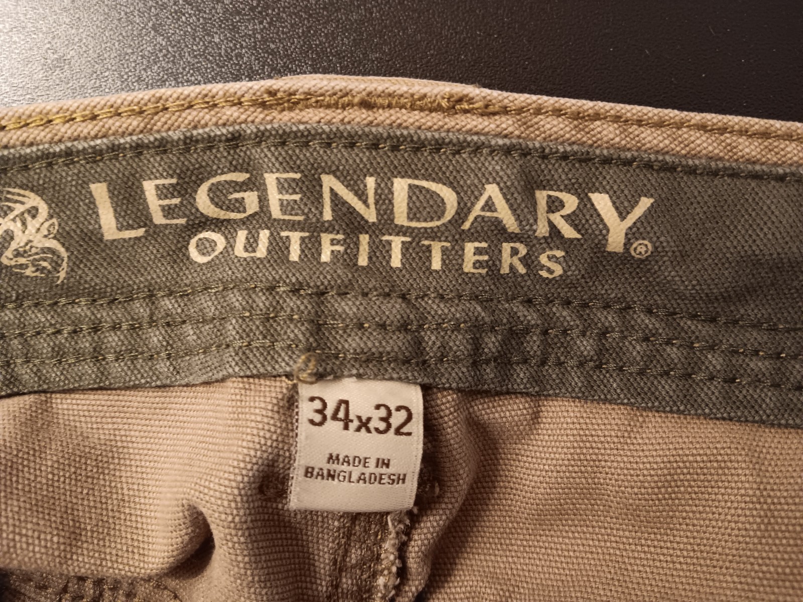 Legendary Outfitters Mens Heavyweight Canvas Utility Work Pants Brown/Tag 34×32
