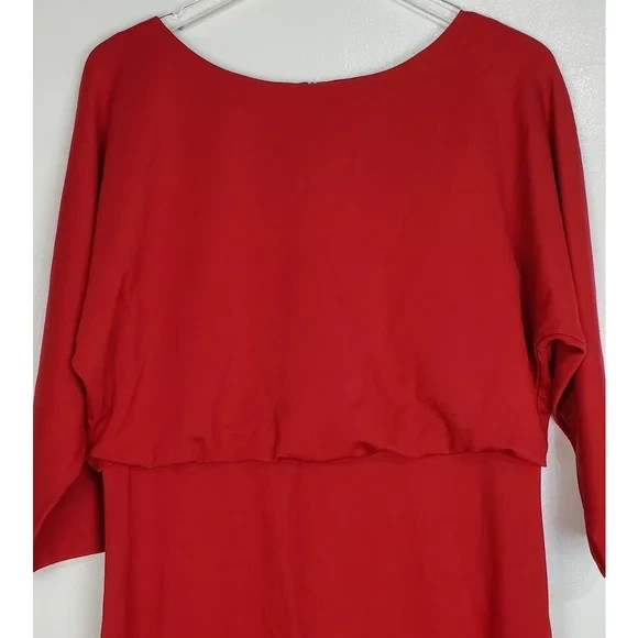 J.McLaughlin Tinley sheath dress classic red dolman sleeve stretch holiday party
