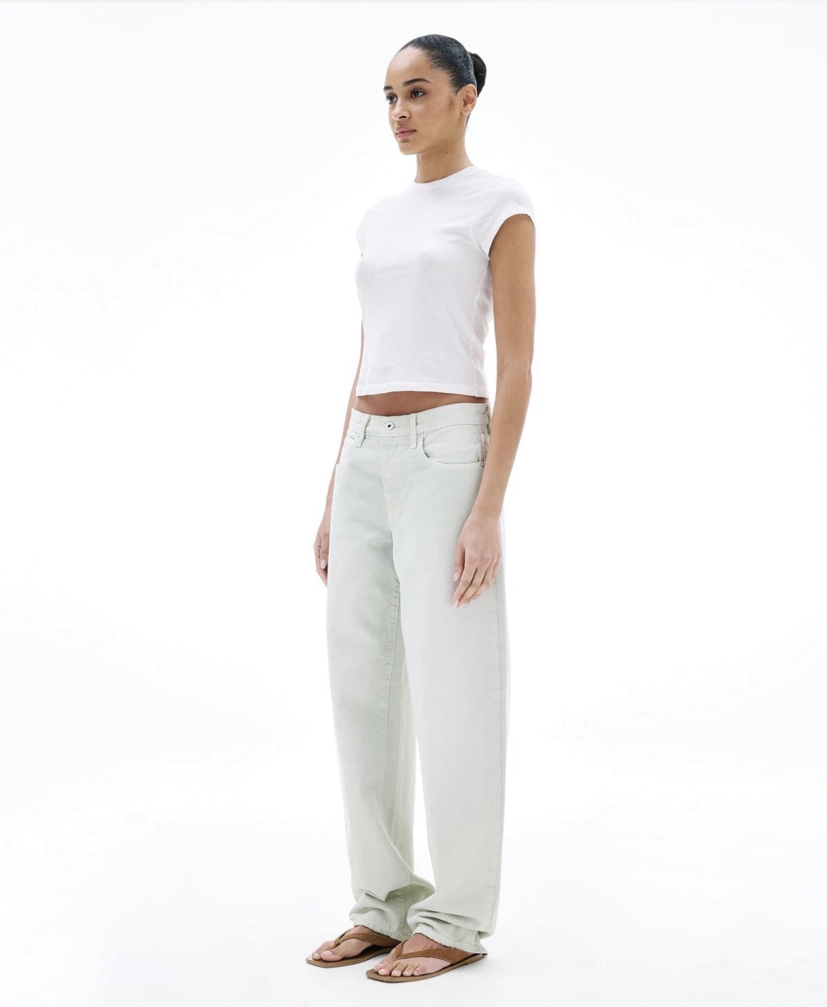 SLVRLAKE Tess Straight-Leg Jeans Size 25 Vintage Aloe NWT