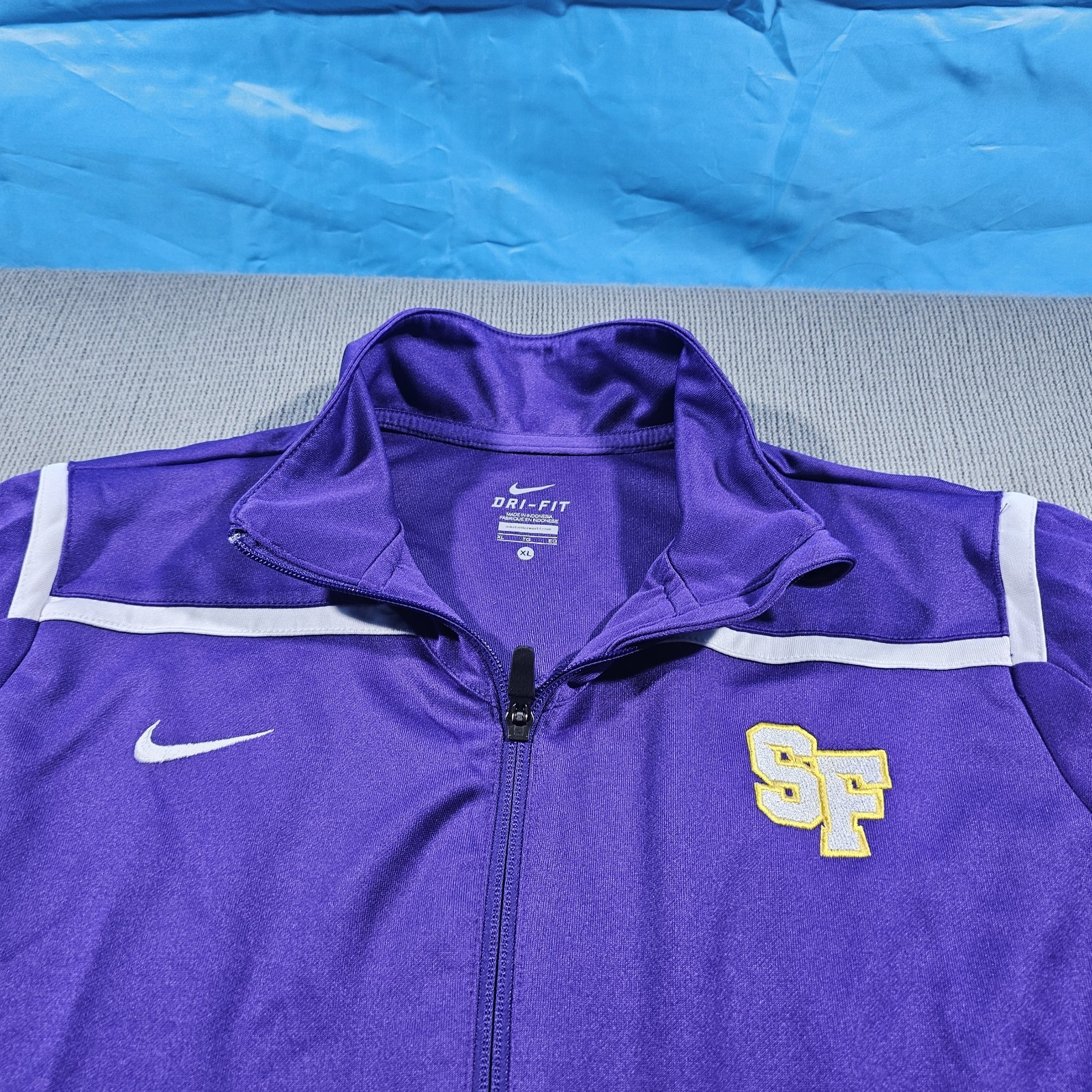 Nike Dri-FIT Purple/White Zip Jacket Women’s XL, Pants L set with SF gators logo