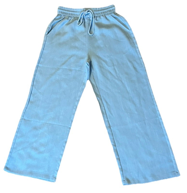 Halara High Waist Drawstring Pockets Wide Leg Baggy Casual Linen-Feel Pants XS-S