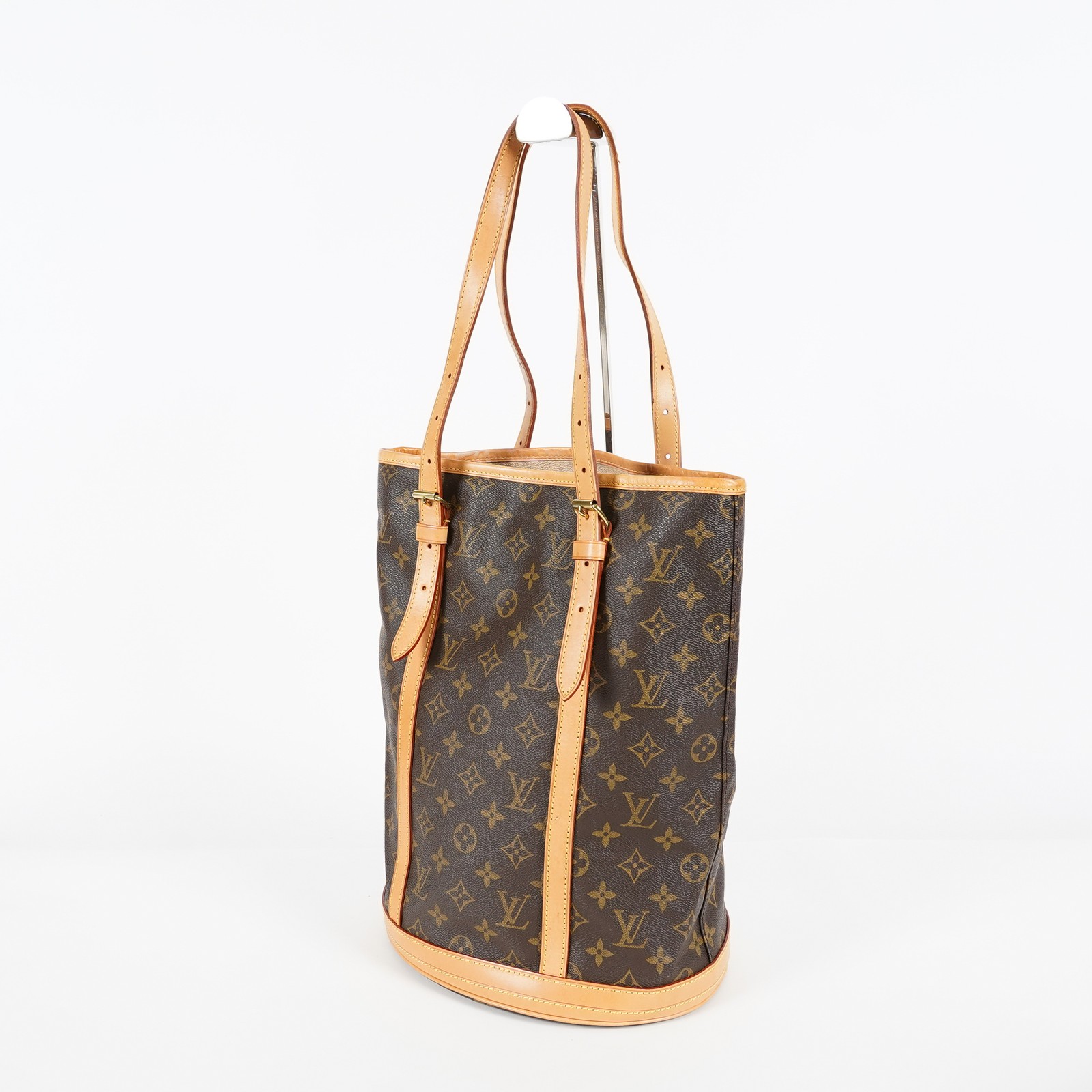 Louis Vuitton Monogram Bucket GM M42236 Tote Bag Brown w/Pouch Used 07E062420019