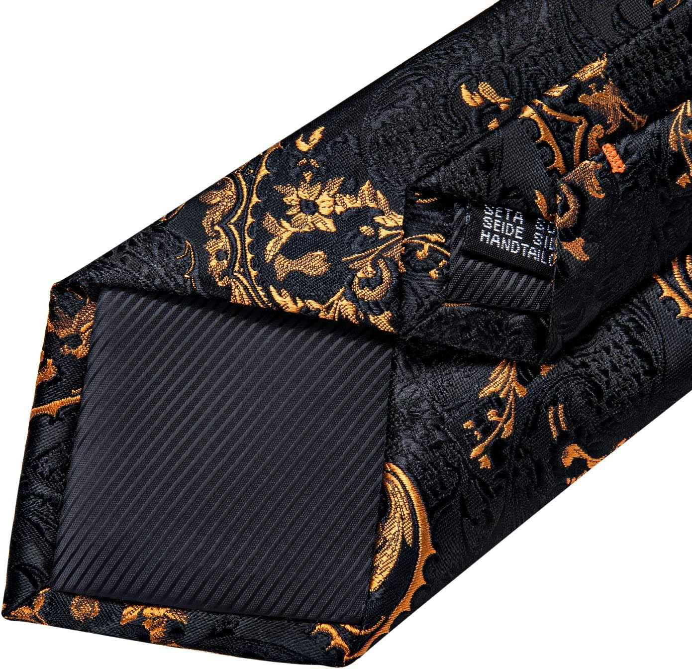 Mens Tie Set Silk Solid Paisley Necktie and Pocket Square Cufflinks Classic Form