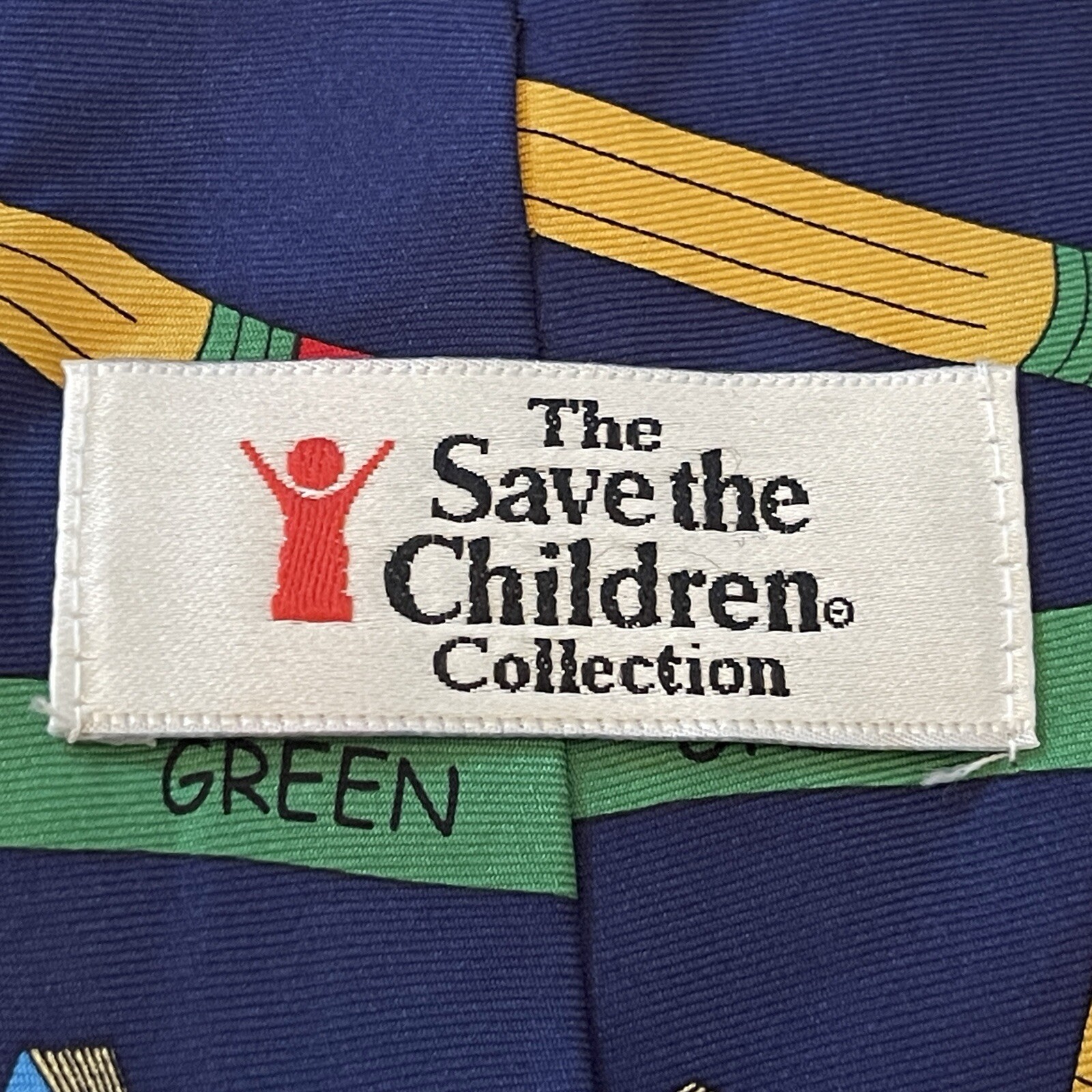 Vintage Save The Children “ Lets Learn “ By Travis Age 9 Silk Dominican Republic