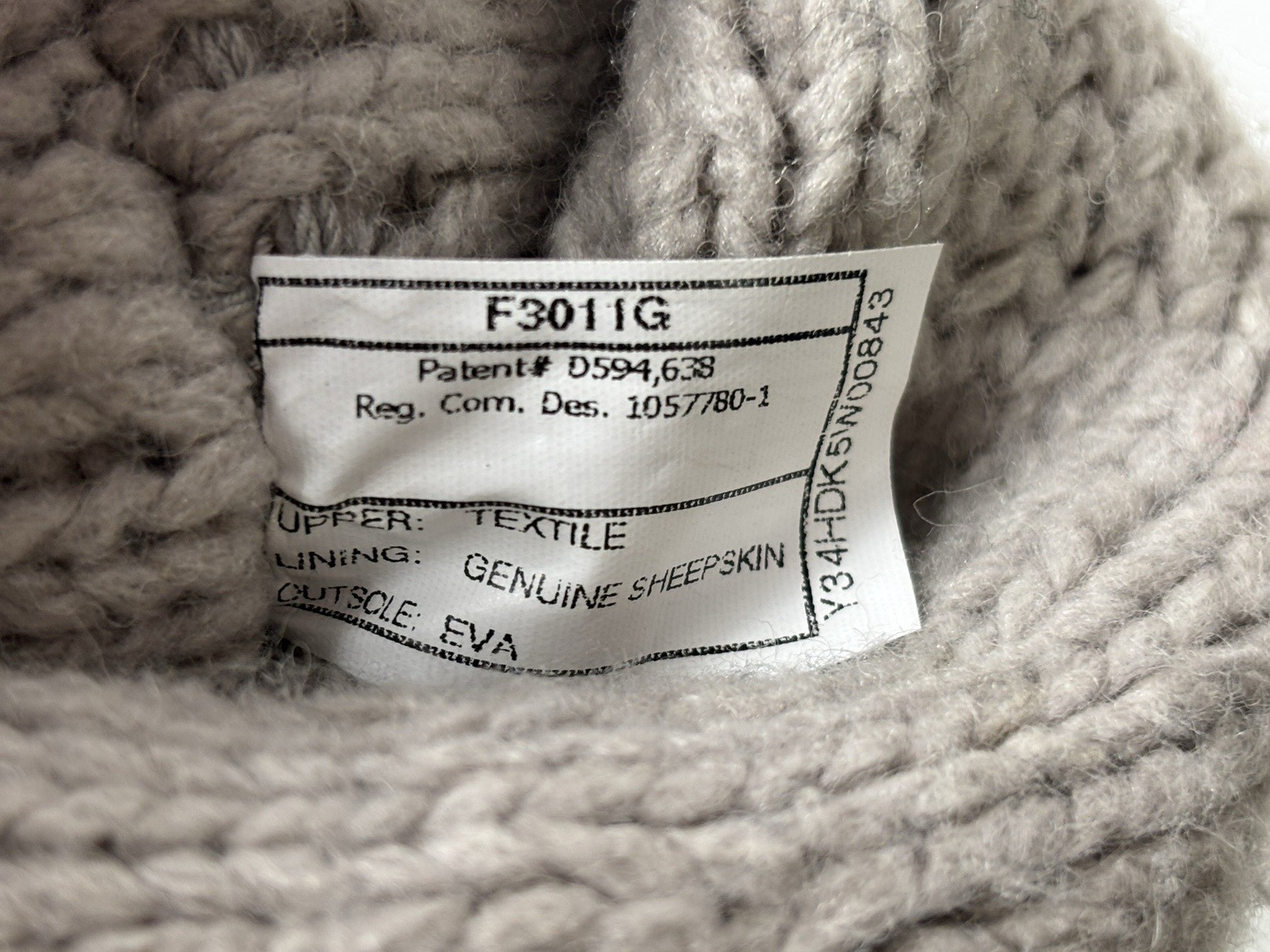 UGG Beige Lattice Cardy Tall BOOTS Size 7 Sweater Knit Button 3066 Cuffable