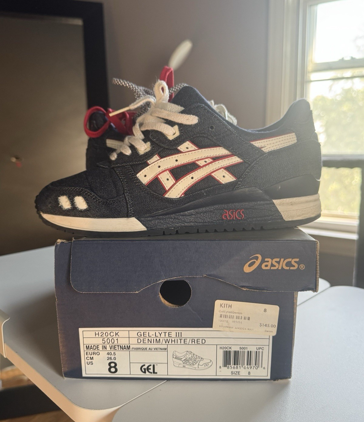 ASICS Ronnie Fieg x Gel Lyte III Selvedge Denim White/Red H20CK-5001