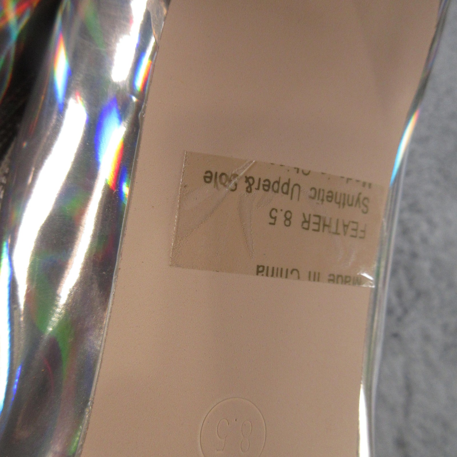 Lemon Drop By Privileged Feather Boots Womens 8.5 Silver Holographic Knee High