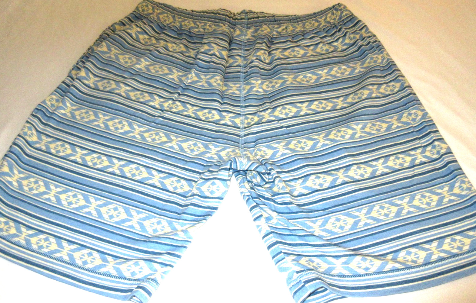 Tommy Bahama Men’s Cotton Blend Lounge Sleep Shorts W Pockets Blue Geo NWT