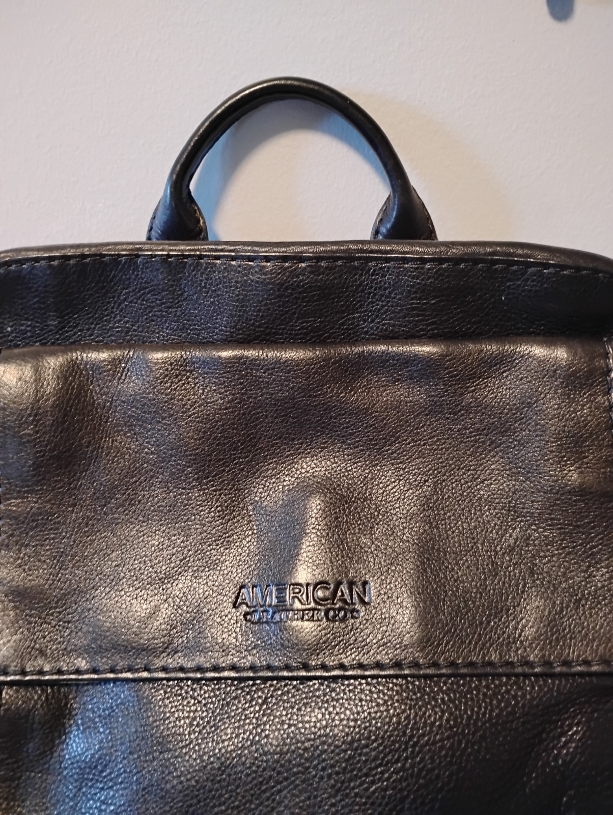 Backpack Black By American Leather Compan Soft Very Good Pre-owned Condition