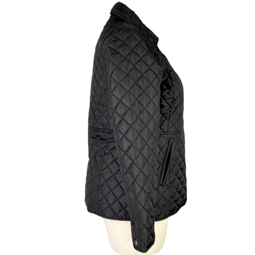 Lauren Ralph Lauren Diamond Quilted Jacket Women L Black Lightweight Insulated