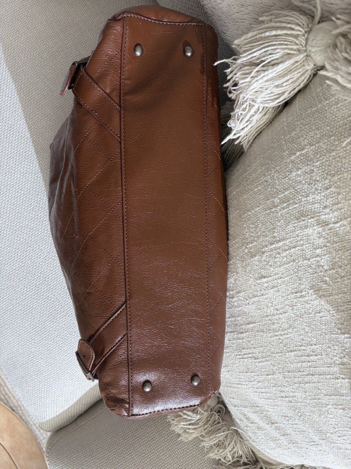 Steve Madden Brown Large Distressed Vegan leather Bag