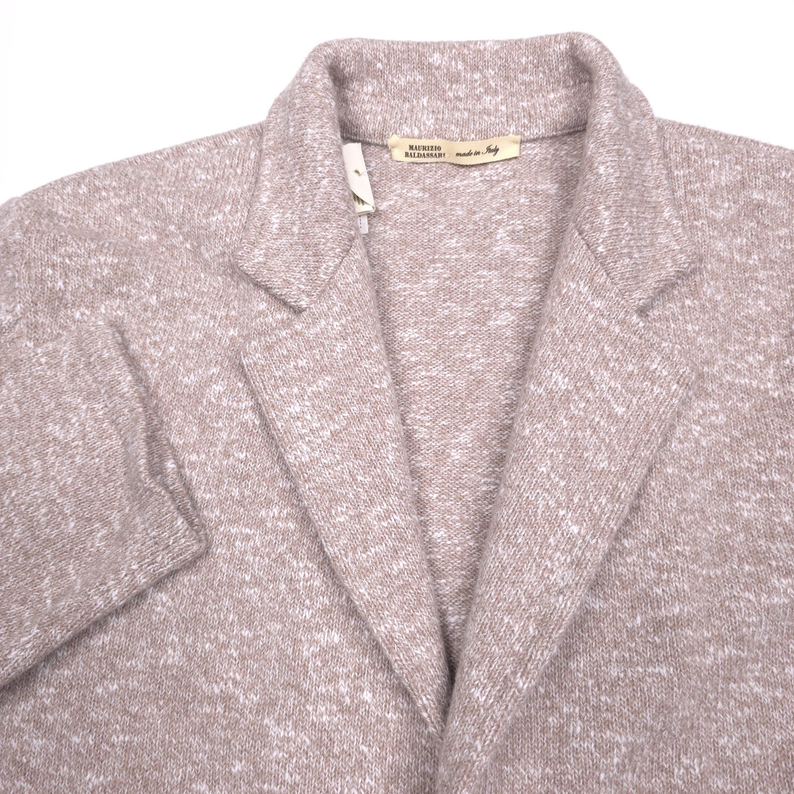 Maurizio Baldassari Winter Mouline Sweater Jacket Mens Size Italy 52 Tan Swacket