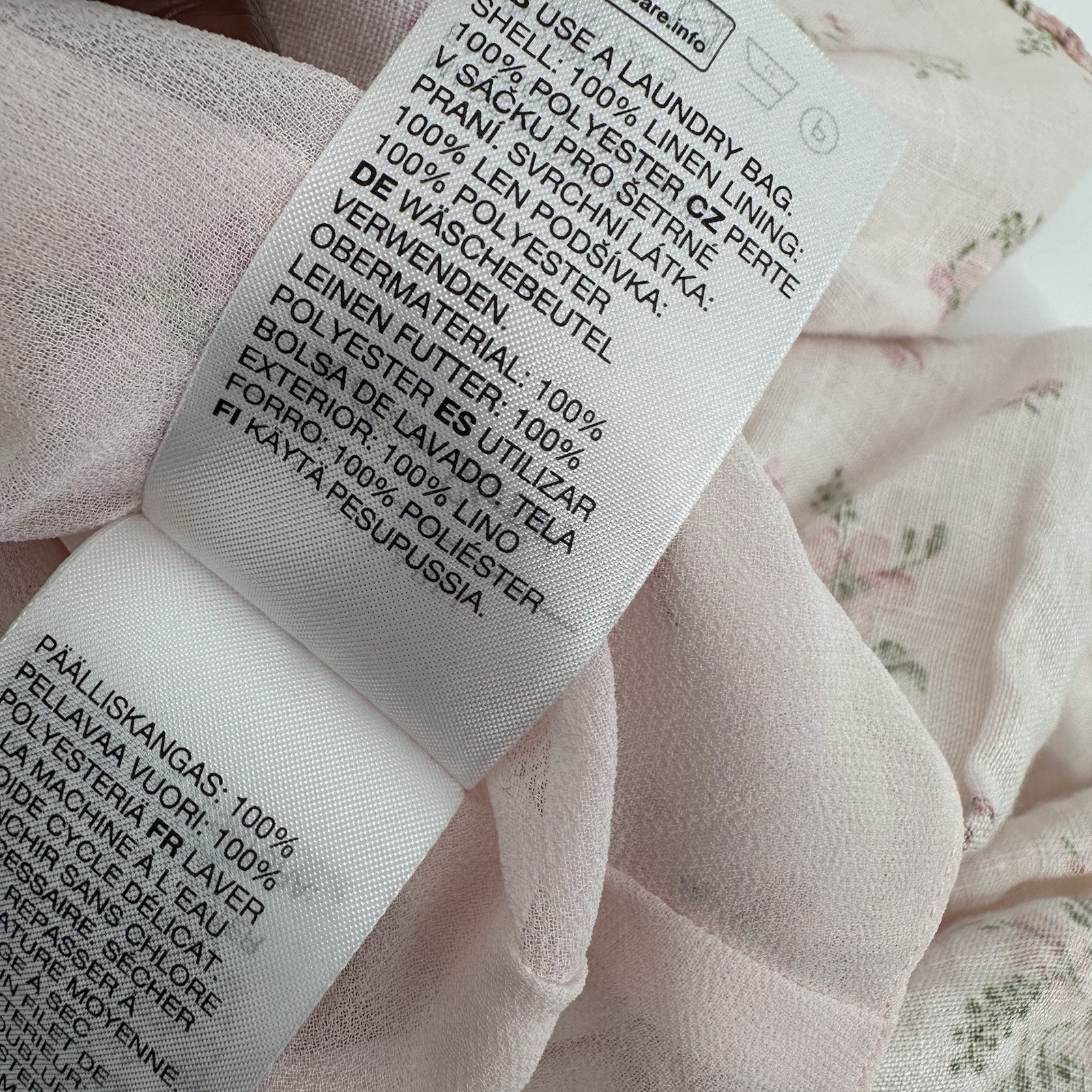 & Other Stories Linen Puff Sleeve Floral Wrap Mini Dress Women’s Size 6 Ruffles