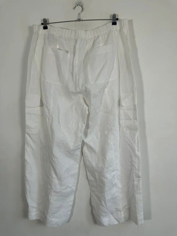 22 marks and Spencer new wide leg crop linen trousers cargo pockets
