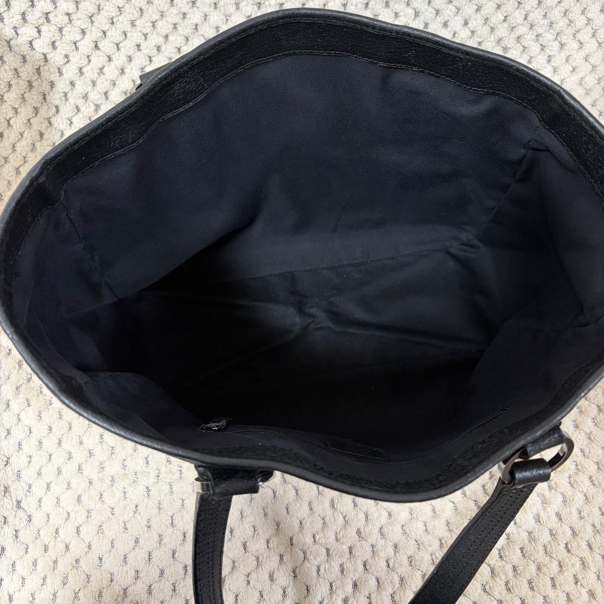 GUCCI GG Pattern Canvas Handbag Tote Bag Black