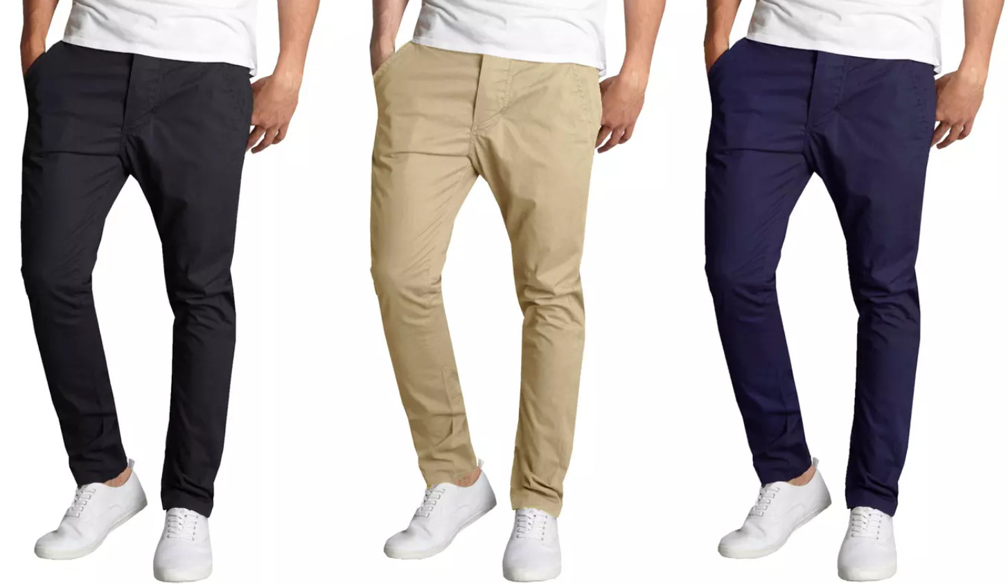 Men’s Slim-Fit Cotton-Stretch Chino Twill Pants (Size 30-42) *NEW* FREE SHIPPING