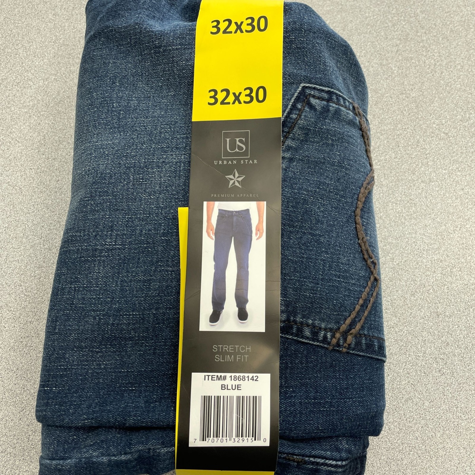 NEW Urban Star Men’s 32×30 Stretch Slim Fit Jeans Blue