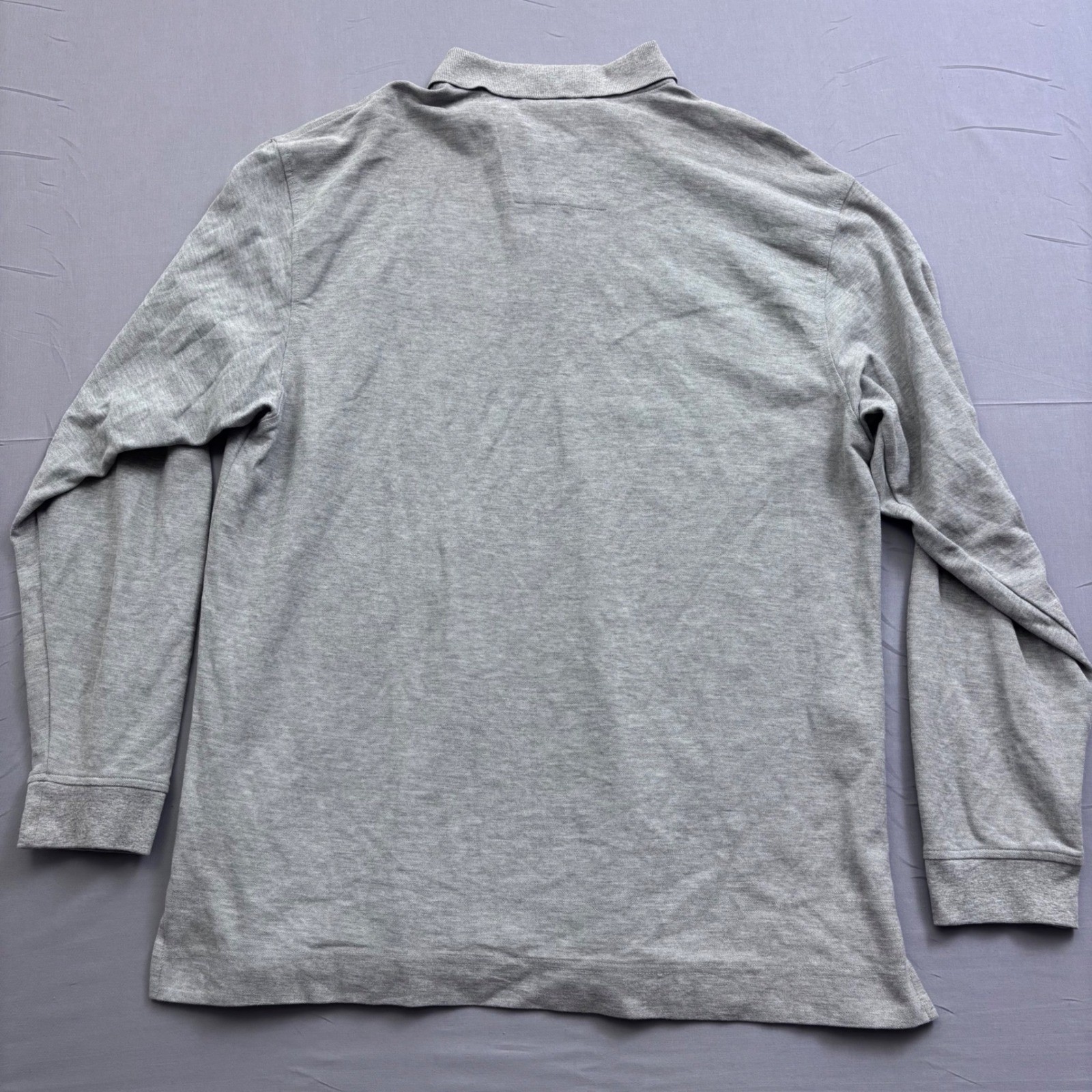 Mercedes-Benz USA Collection Men XL Gray Long Sleeve Polo Shirt Embroidered Logo