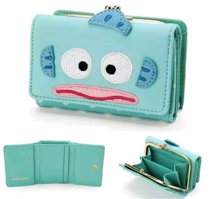 Sanrio Hangyodon Wallet Coin Purse Kawaii Blue Mini Wallet Cute Character Japan
