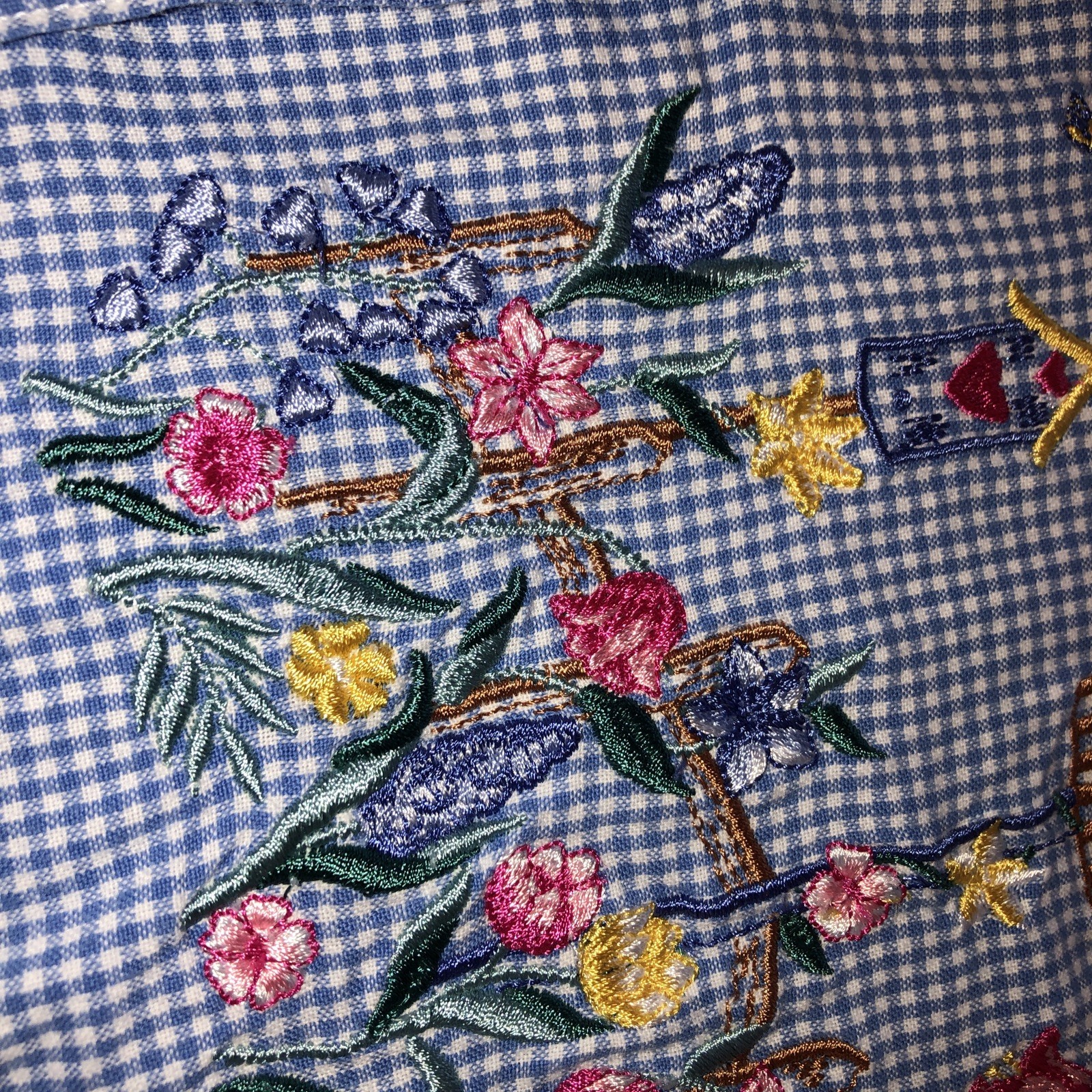 Bobbie Brooks Embroidery Cottage Gingham Shirt