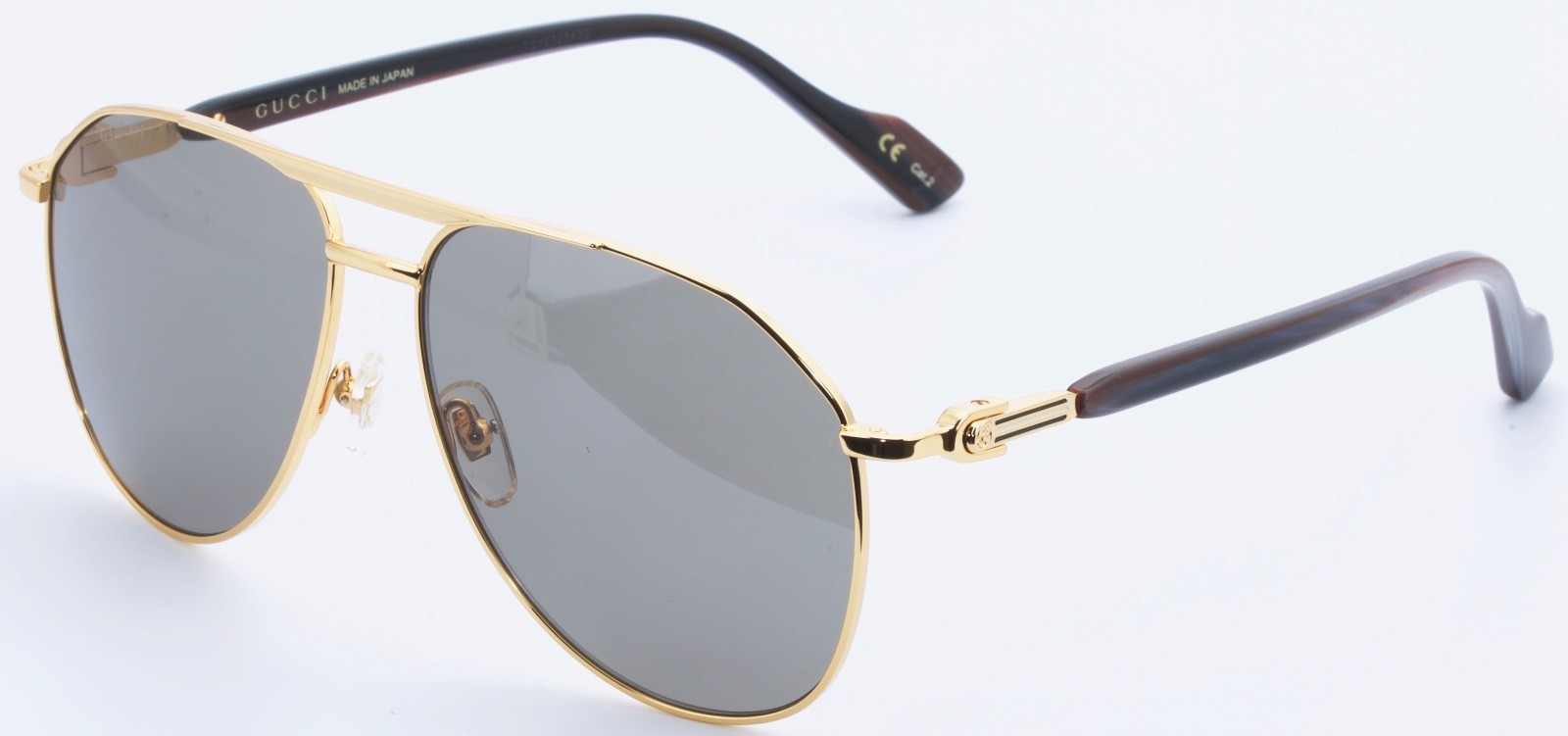 Brand New Authentic Gucci Brown Gold High Bridge Fit GG1220 S 002 Sunglass