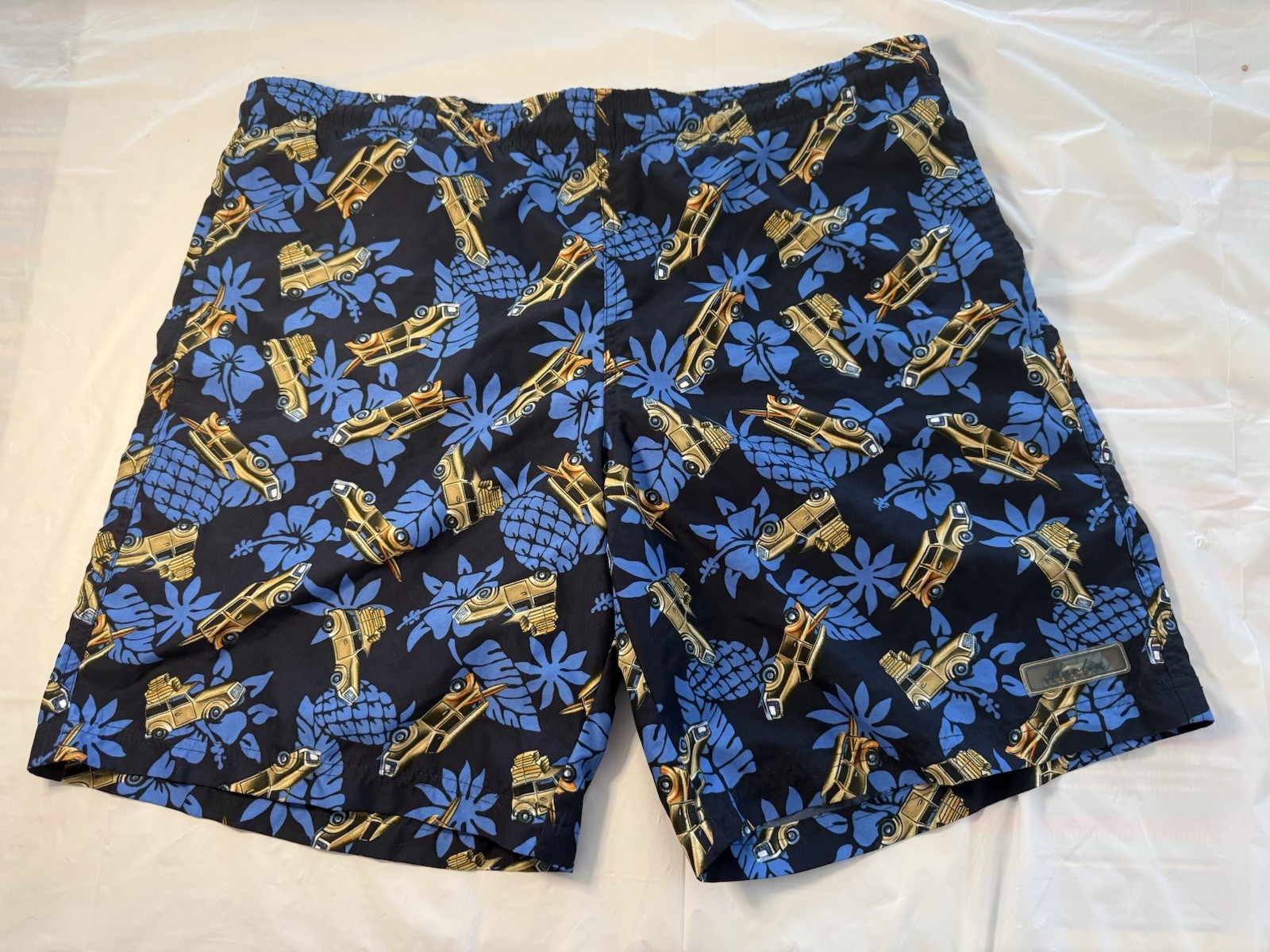 Marlin Trading Company Blue Hawaiian Floral Board Shorts Swim Trunks M