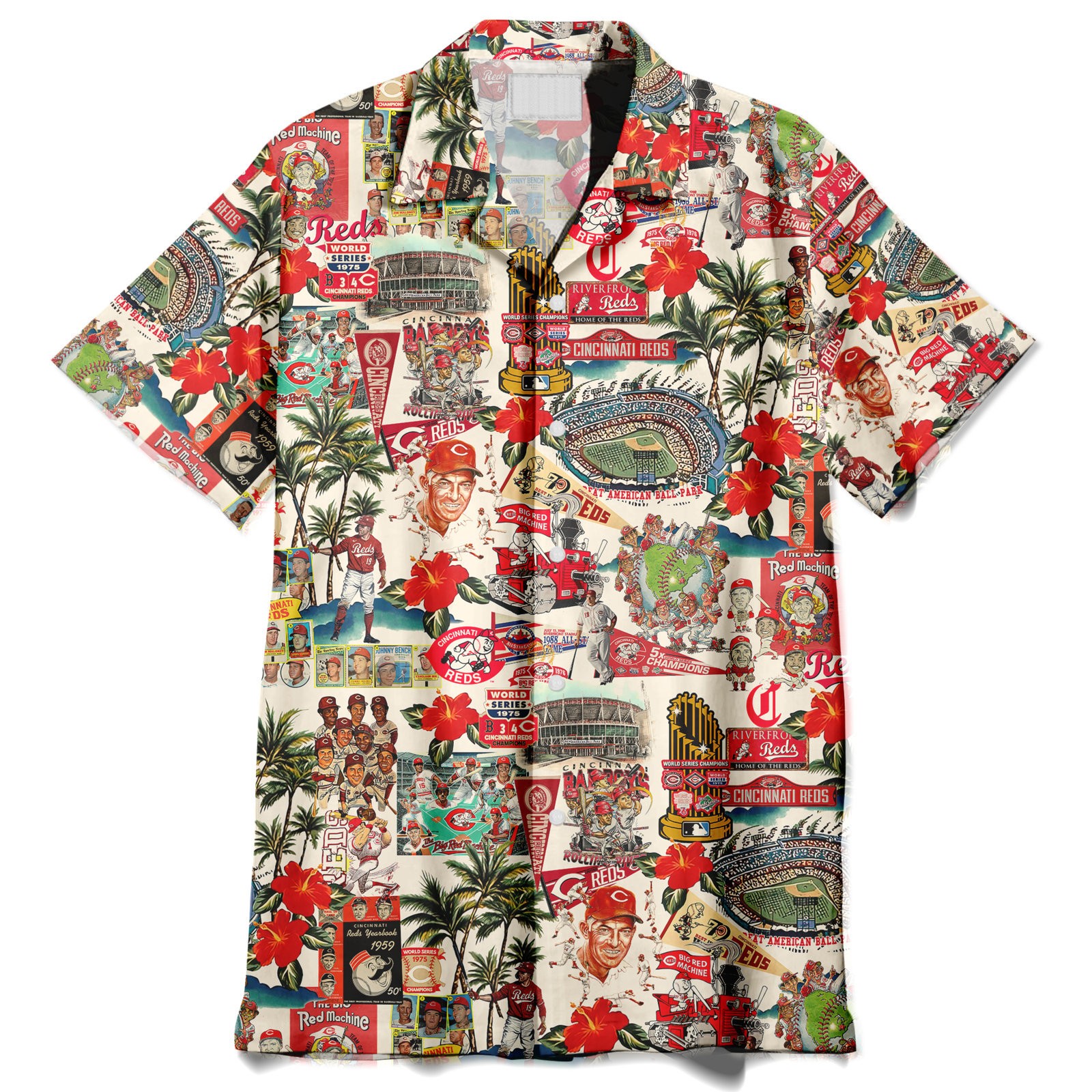 Cincinnati Reds Palm Trees Pennants And Baseball Glory Hawaiian Shirt