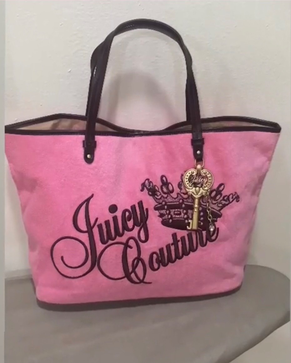 Vintage Juicy Couture Large Pink Y2K Tote Bag