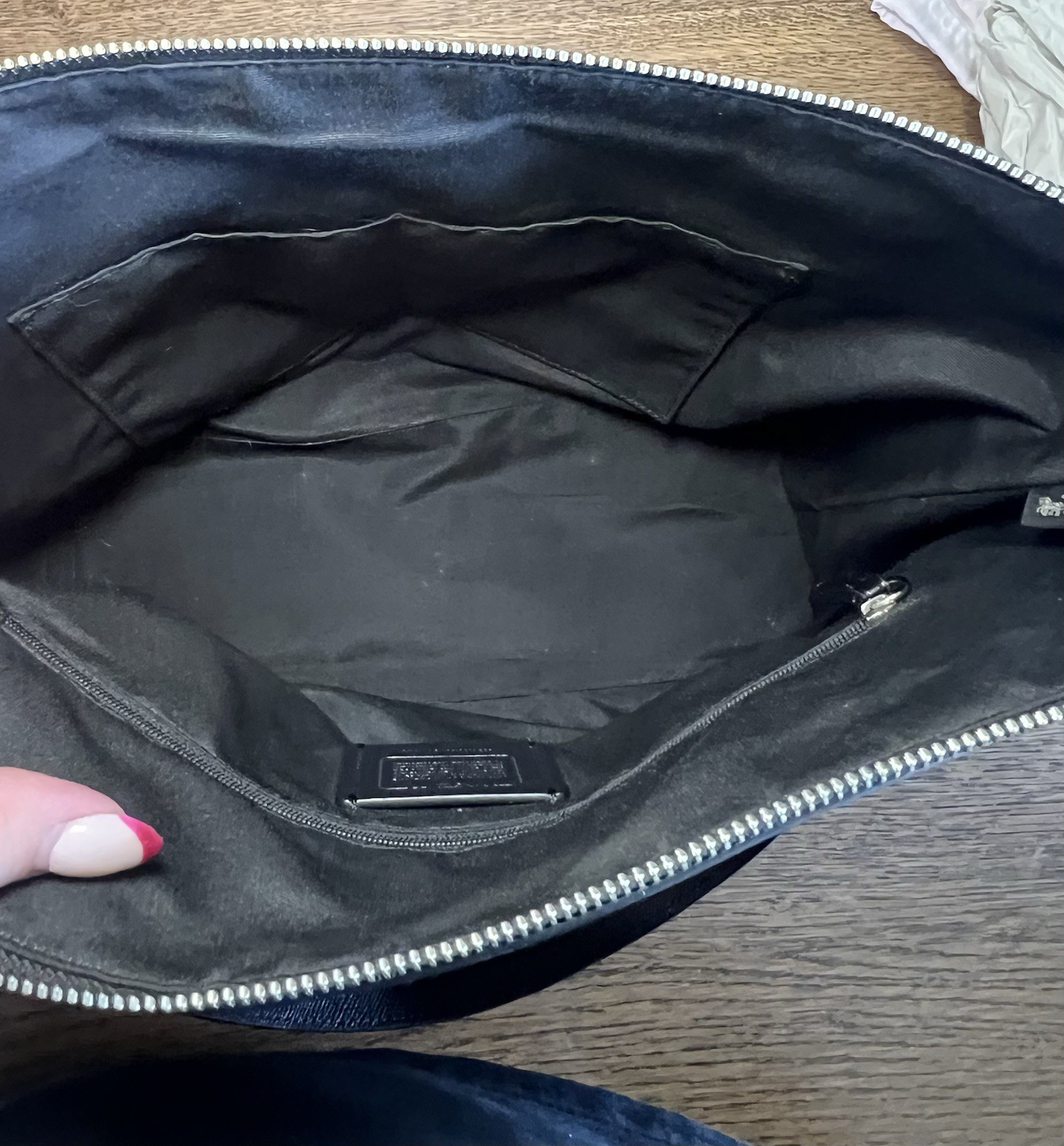 Coach Gallery Tote Bag in Black Cross Grain Leather with Silver Hardware