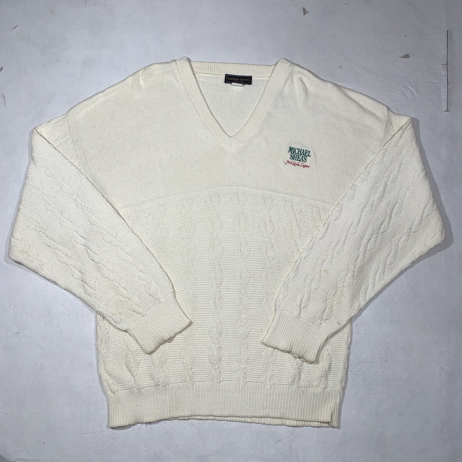 VTG Michael Shea’s Pub Style Lager Promo Sweater Vneck USA 90s Large