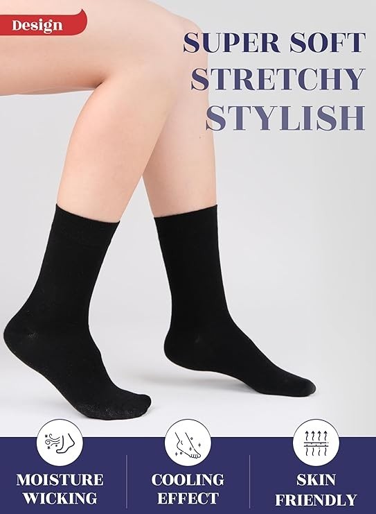 Silky Soft Premium Bamboo Everyday Use Business Socks, 3 Pairs, by Hugh Ugoli