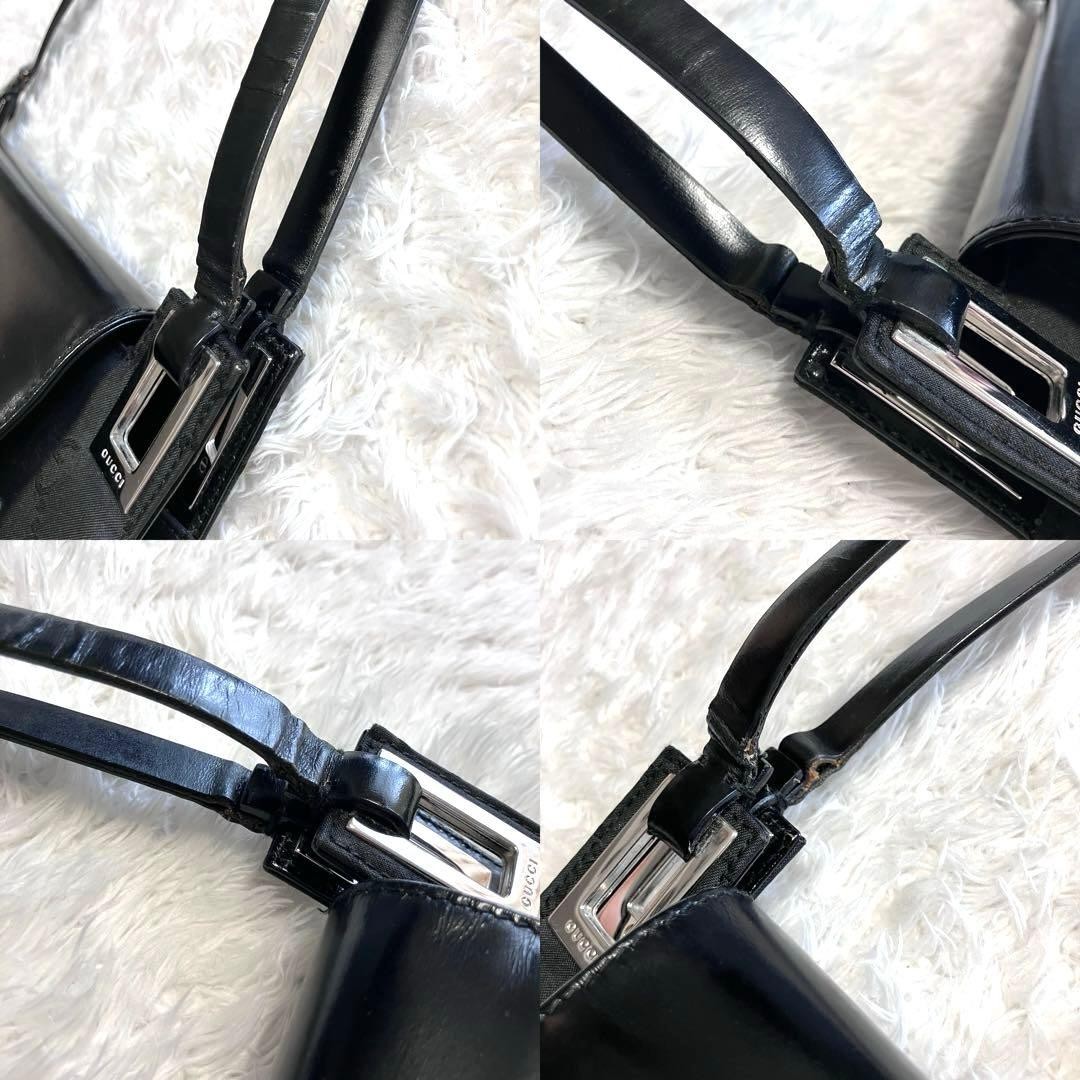 Gucci Shoulder Bag GG Pattern Leather Jacquard Woven Canvas