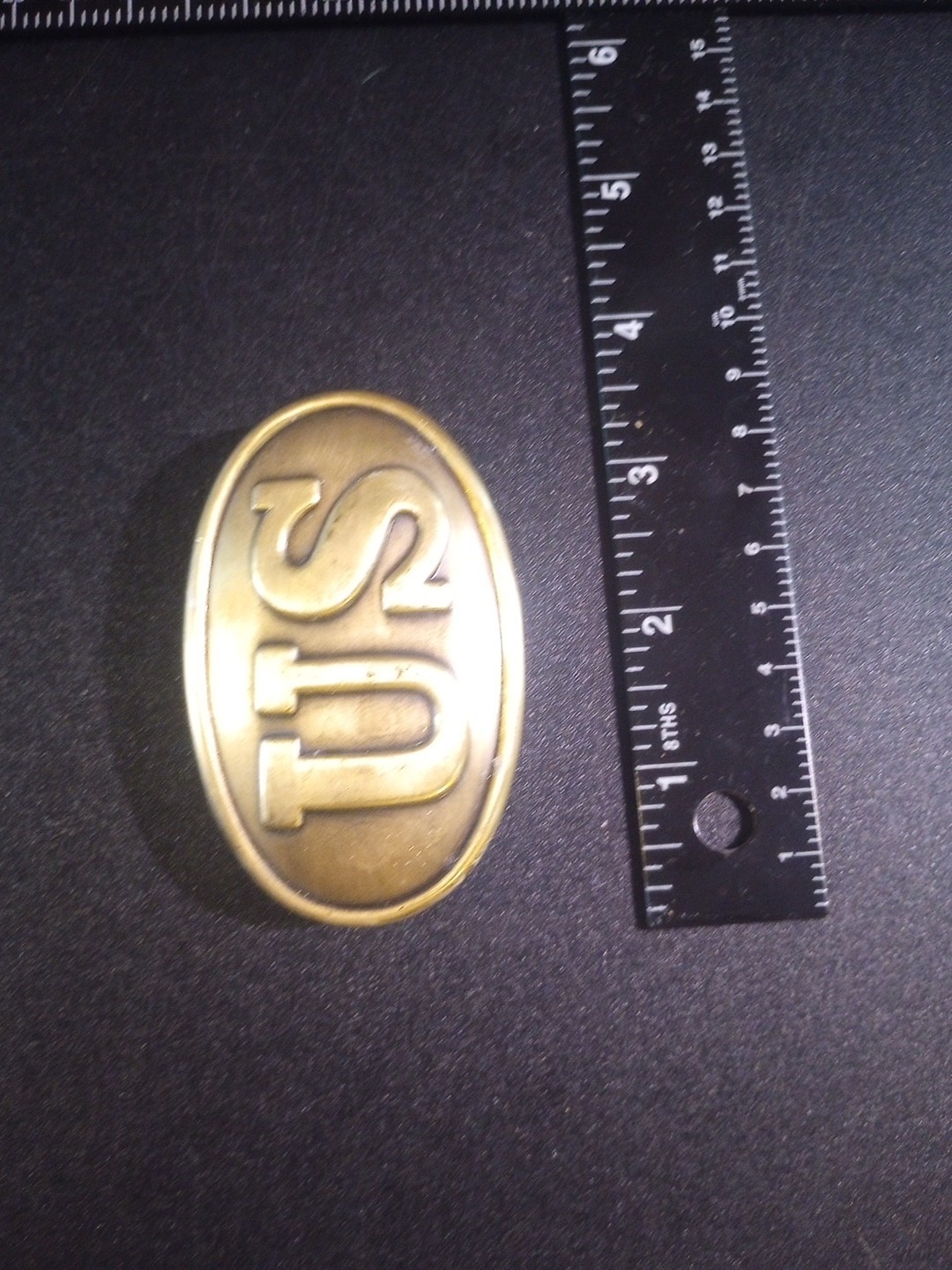 Vintage US Army Confederate Union Brass Belt Plate Buckle Indian War Military