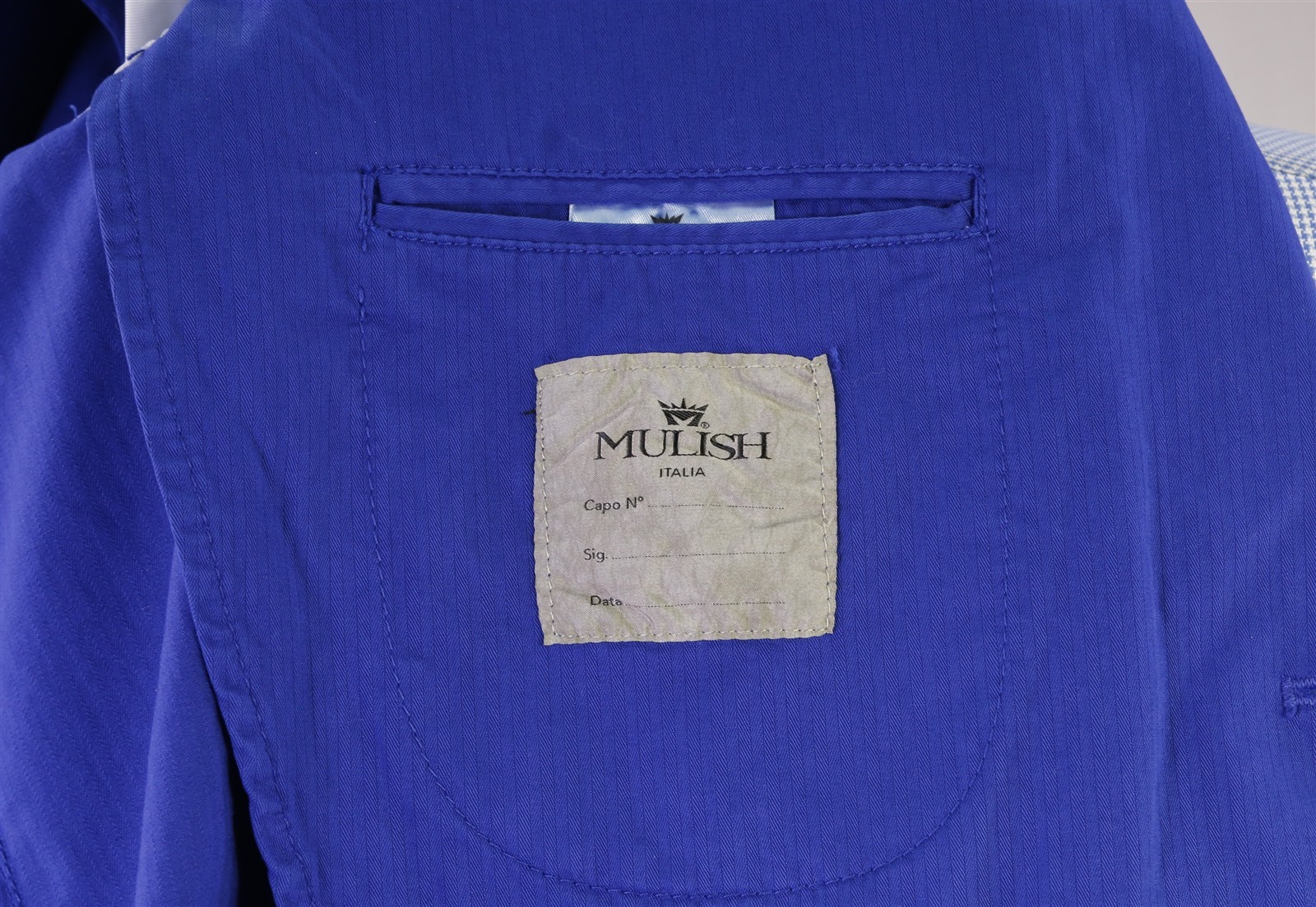 Mulish Italia Royal Blue Cotton Patch Pocket Unstructured Blazer Jacket 38S