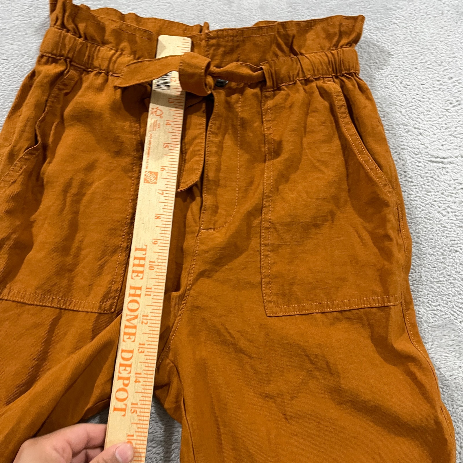 Madewell Pants S Dunaway Paperbag Ankle Tie Waist Belted High Rise Burnt Orange