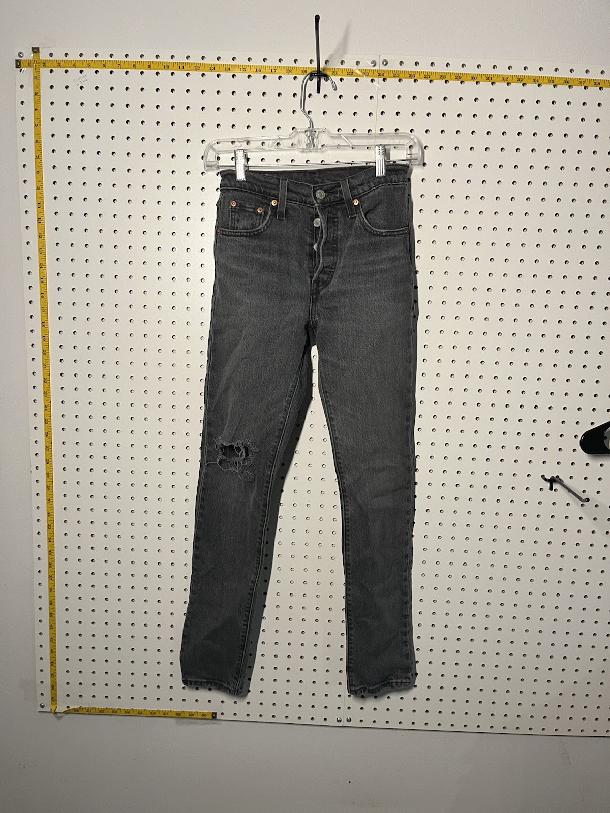Levi’s Skinny Jeans 501 Series Women’s XXS Gray Dark Wash Distressed Ripped