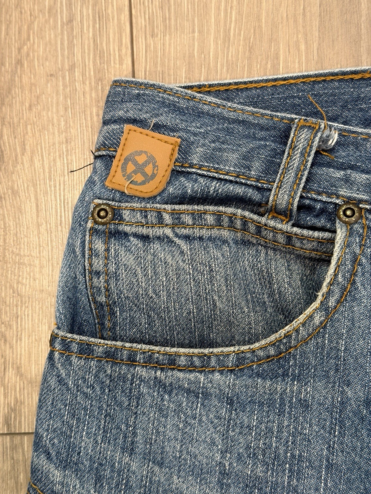 RED ROUTE Men’s Motorcycle Riding “made with Kevlar” Blue Jeans 34×32 Regular