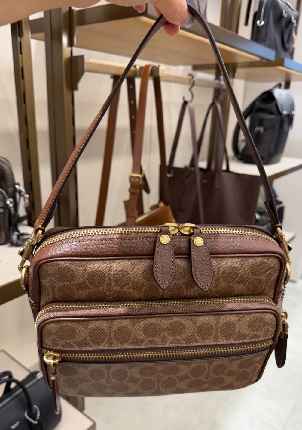 Coach Dakota Crossbody Bag in Signature Canvas Tan Multi CDS85 XJ3_Expedited