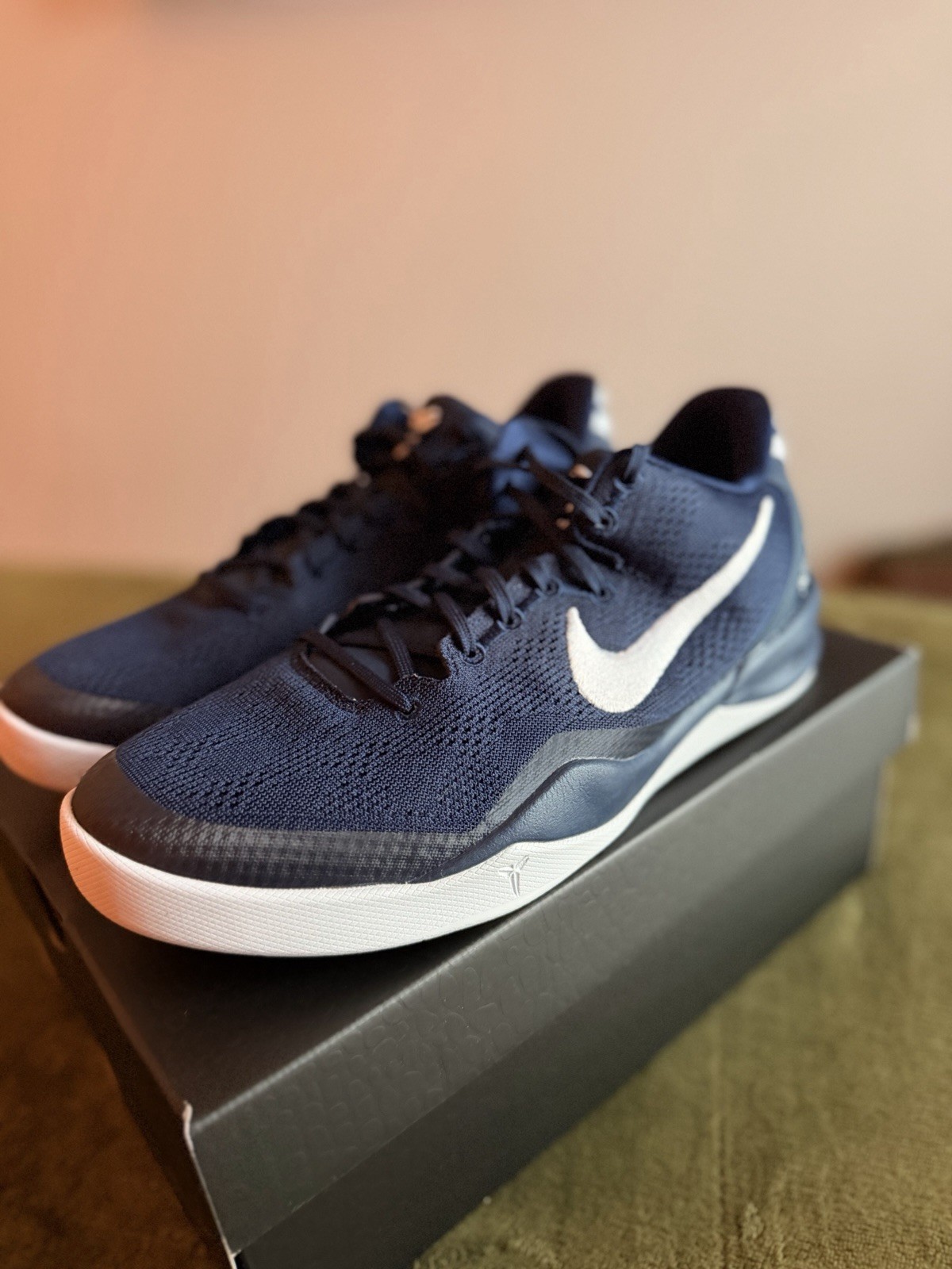 Nike Kobe VIII College Navy White Size 7 Y 8.5 W Original Box Basketball New