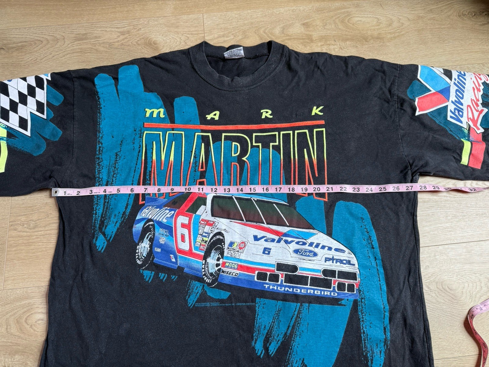 1993 Mark Martin Pure Power Valvoline All Over Print Shirt Size XXL NASCAR VTG