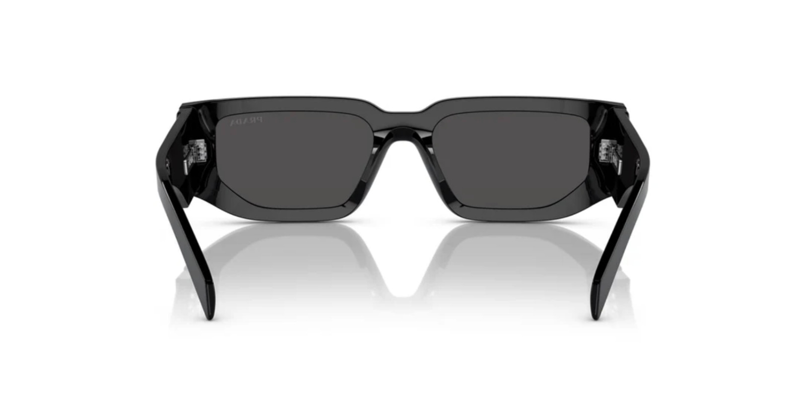Prada PR09ZS 1AB5S0 Rectangle Sunglasses in Black/Gray Lens 100%