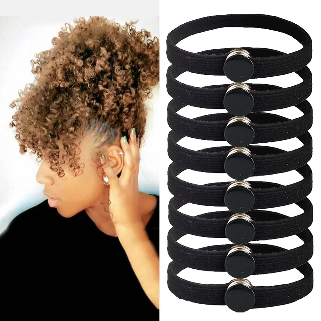 10PCS High Elasticity Snap Hair Ties for Thick Hair Natural 10 Count -Pack of 1