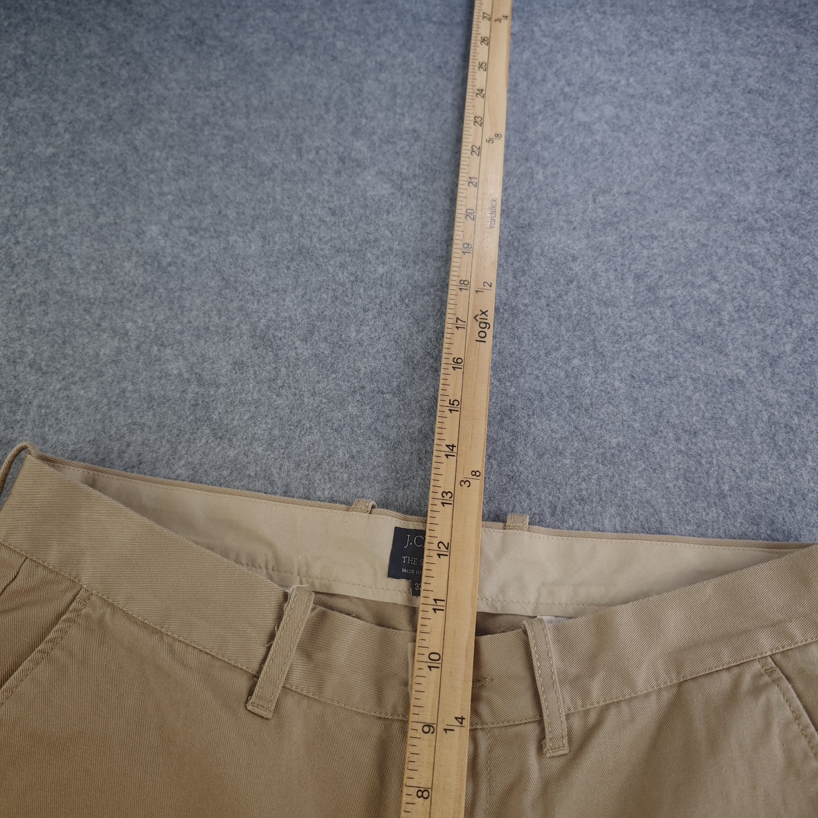 J Crew The Sutton Pants Mens 32×34 Beige Solid Tan 100% Cotton Straight Leg
