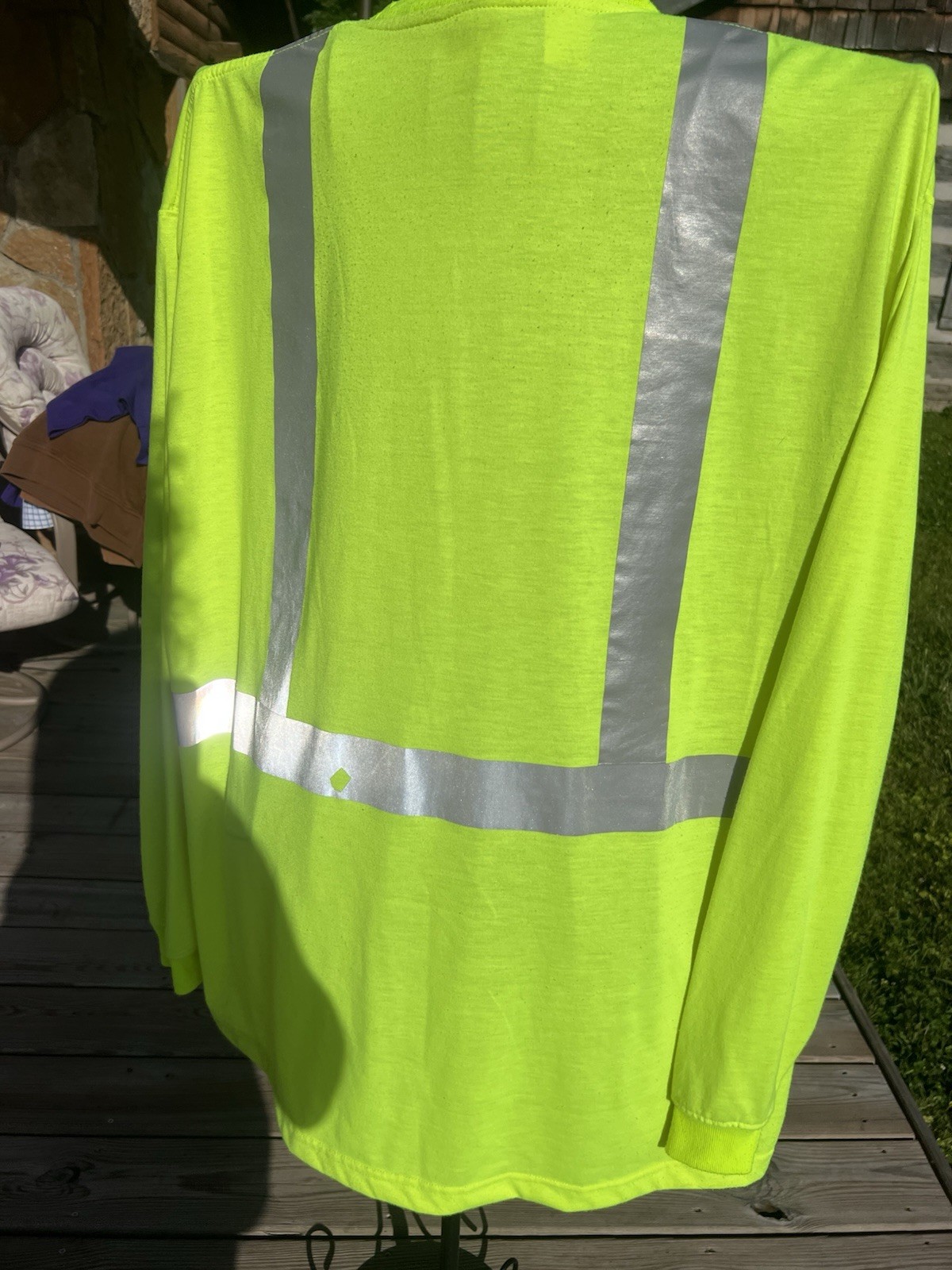 BERNE Safety Shirt Class 3 Level 2 Neon Yellow Reflective Stripe 2X