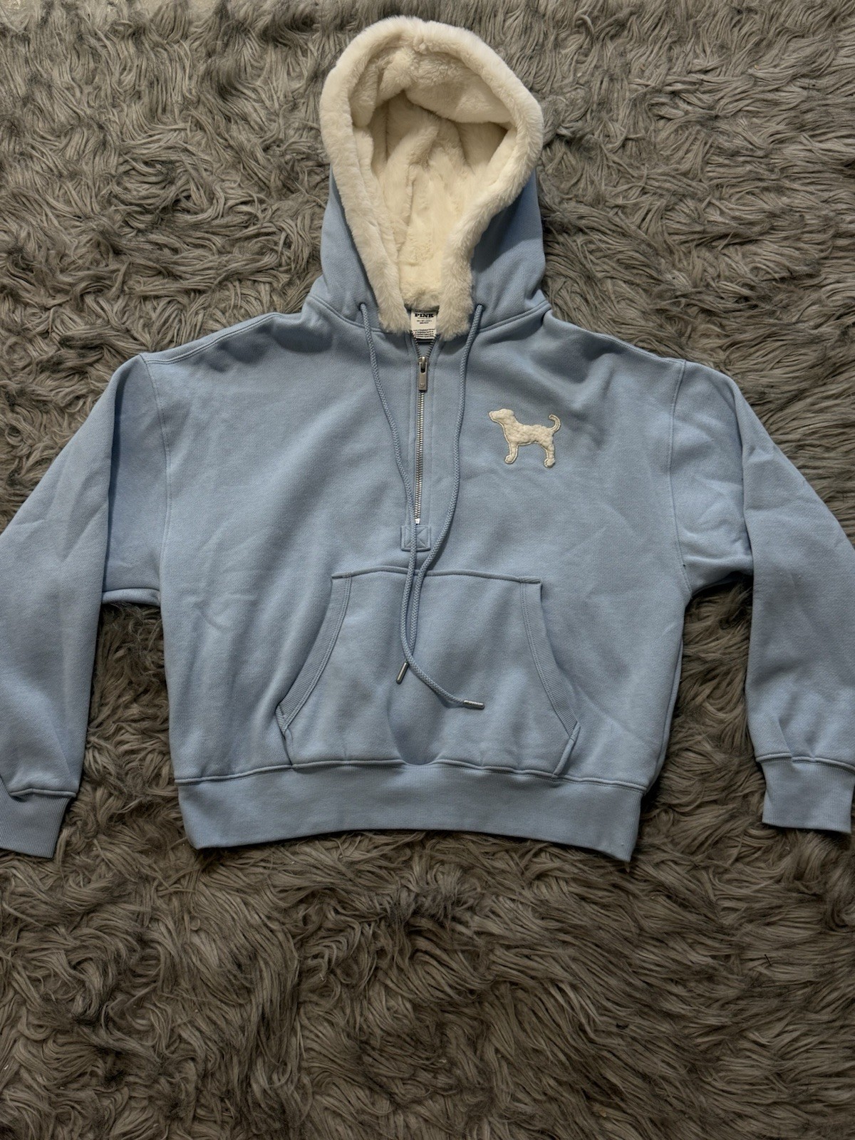 Victoria’s Secret PINK limited edition light blue winter/Christmas quarter zip