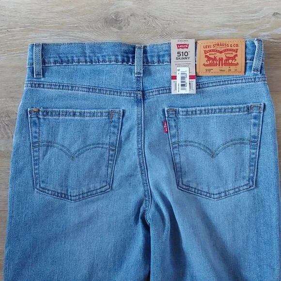 NWT Levi’s Performance 510 Skinny Boys Jeans Blue Size 18 (29×31)