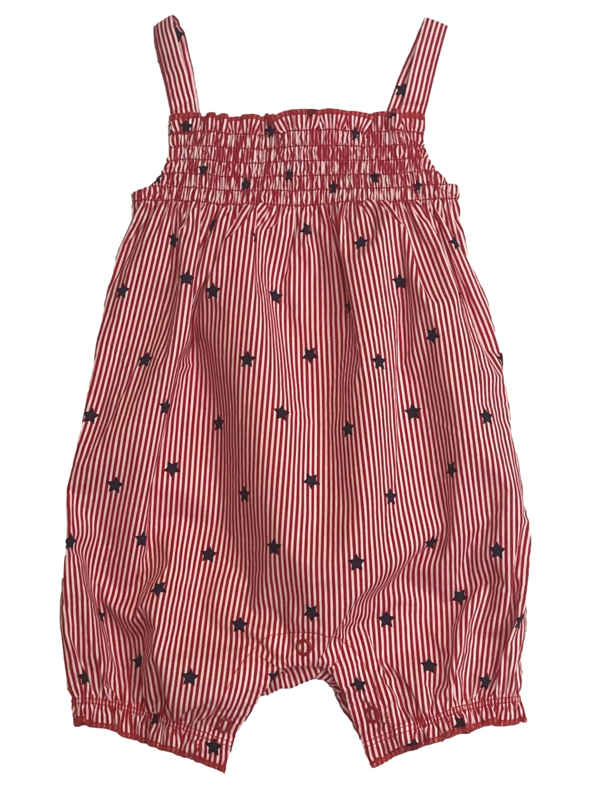 Carters Infant Girls Red Stars & Stripes Patriotic Romper Baby Outfit