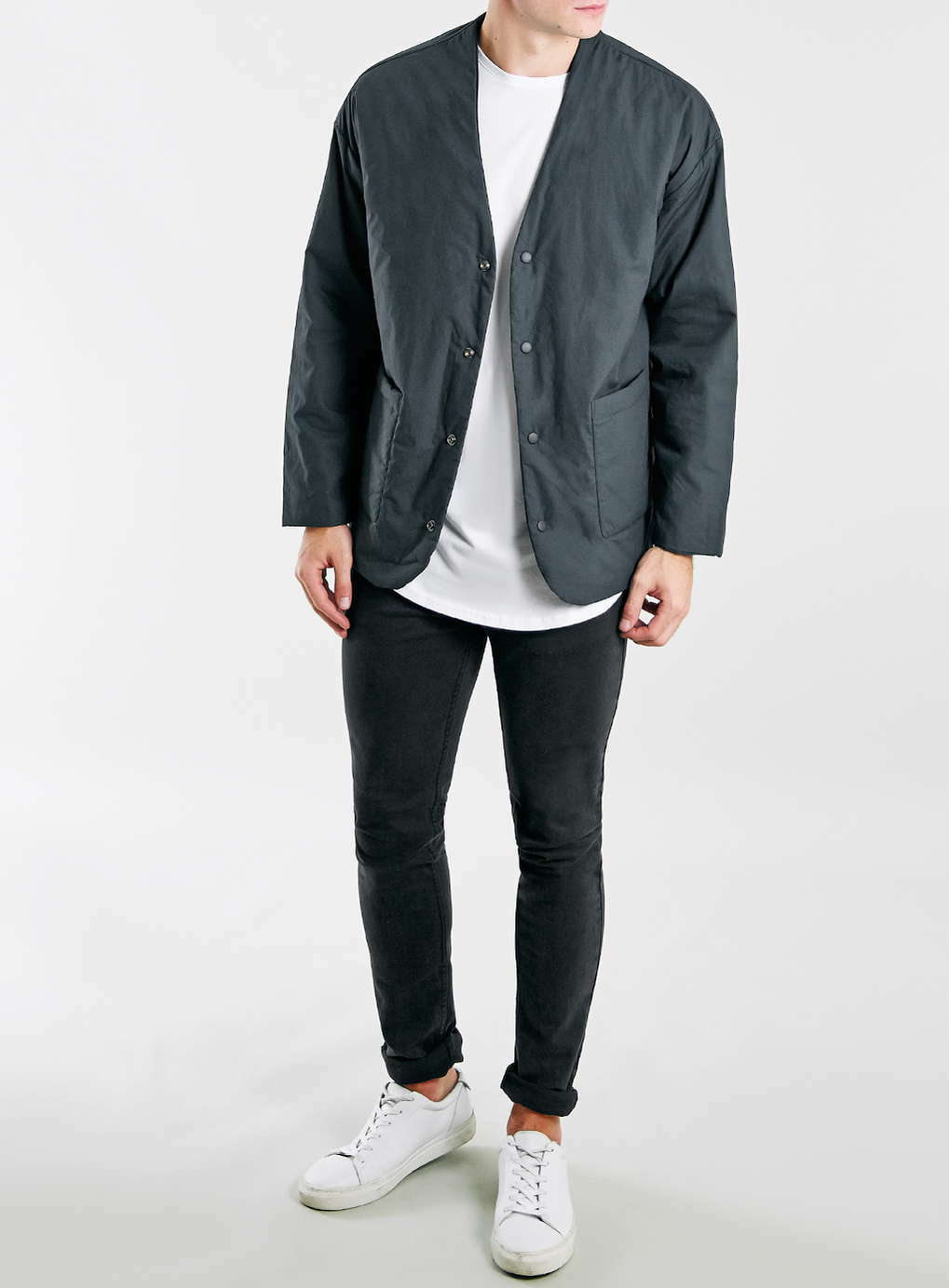 Topman Reversible Jacket – Navy, Men’s Large – Versatile & Stylish, Retail $110